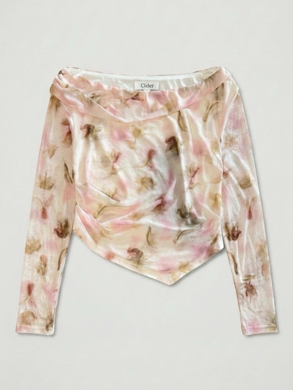 Cider Off-Shoulder Floral Long-Sleeve Blouse